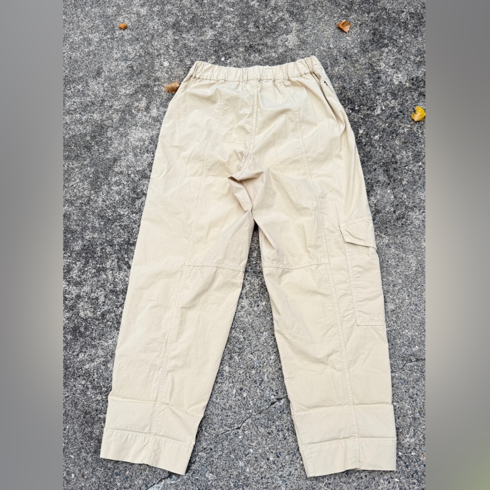 GANNI Washed Canvas Elasticated Curve Pants in Pale Khaki size 38 - Picture 8 of 12